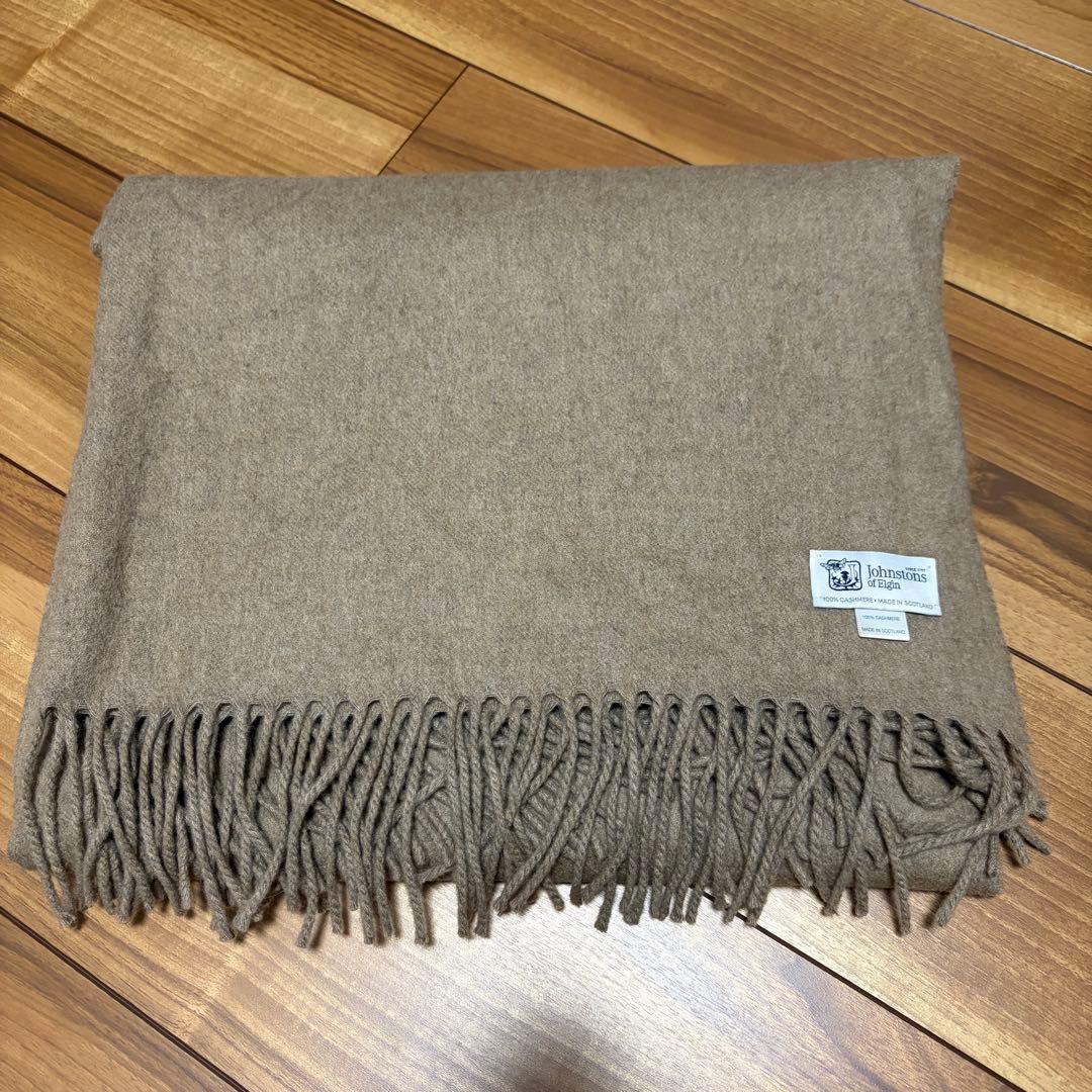 JOHNSTONS OF ELGIN ブラウン大判ストール　カシミヤ