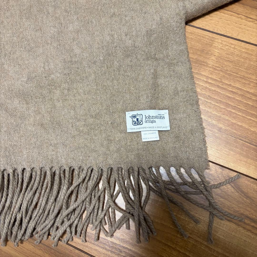 JOHNSTONS OF ELGIN ブラウン大判ストール　カシミヤ