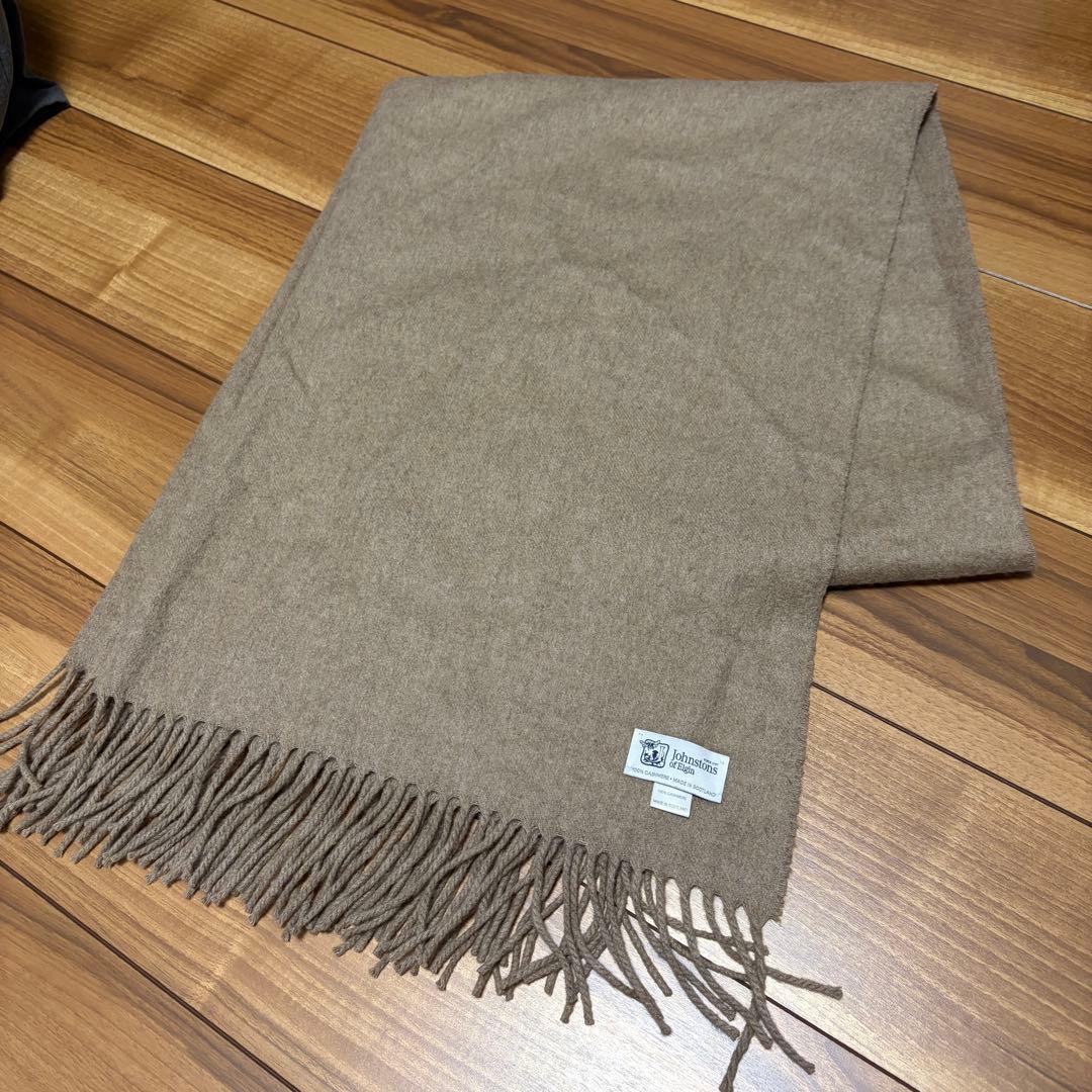 JOHNSTONS OF ELGIN ブラウン大判ストール　カシミヤ