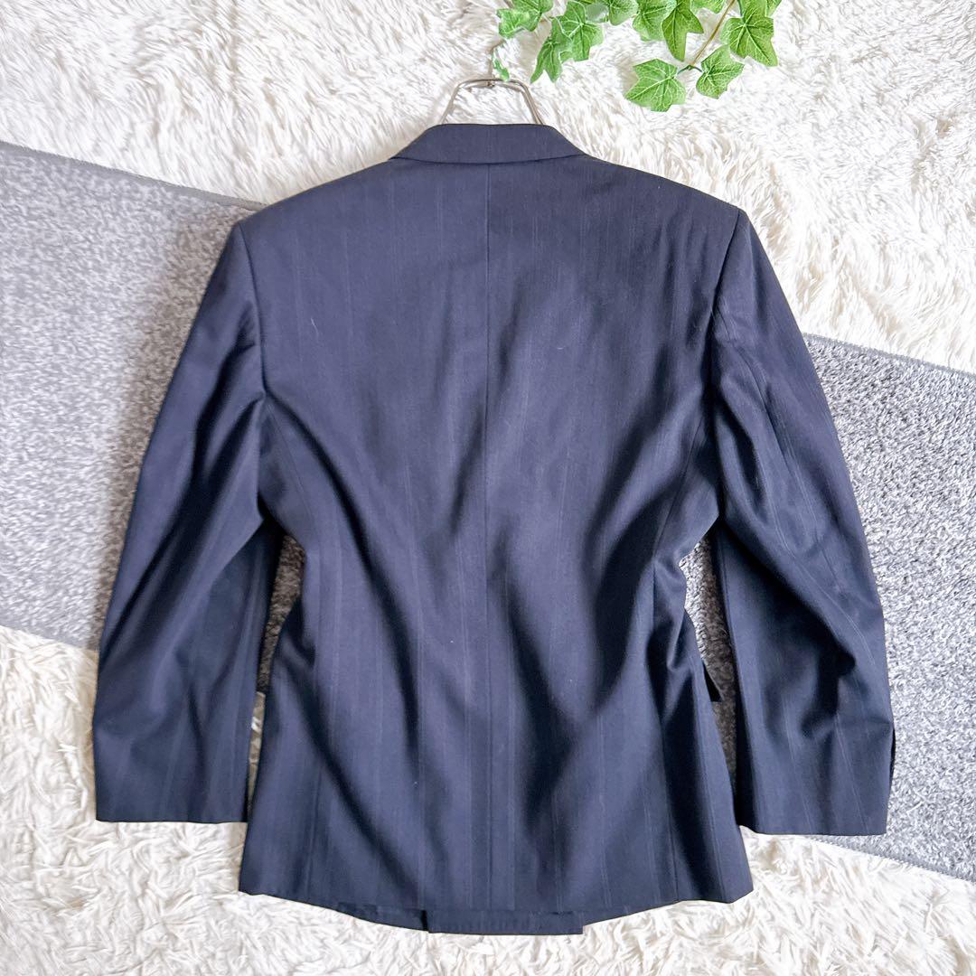 オールド　ディオール セットアップ　ストライプ柄　ダブルボタン　ネイビー　紺ブレ