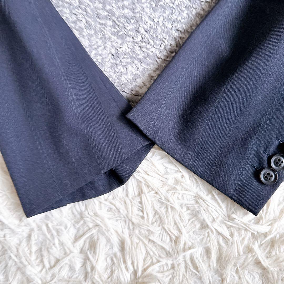 オールド　ディオール セットアップ　ストライプ柄　ダブルボタン　ネイビー　紺ブレ