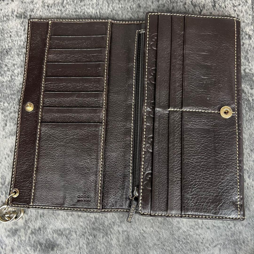 GUCCI グッチシマ インターロッキングG チャーム レザー 長財布