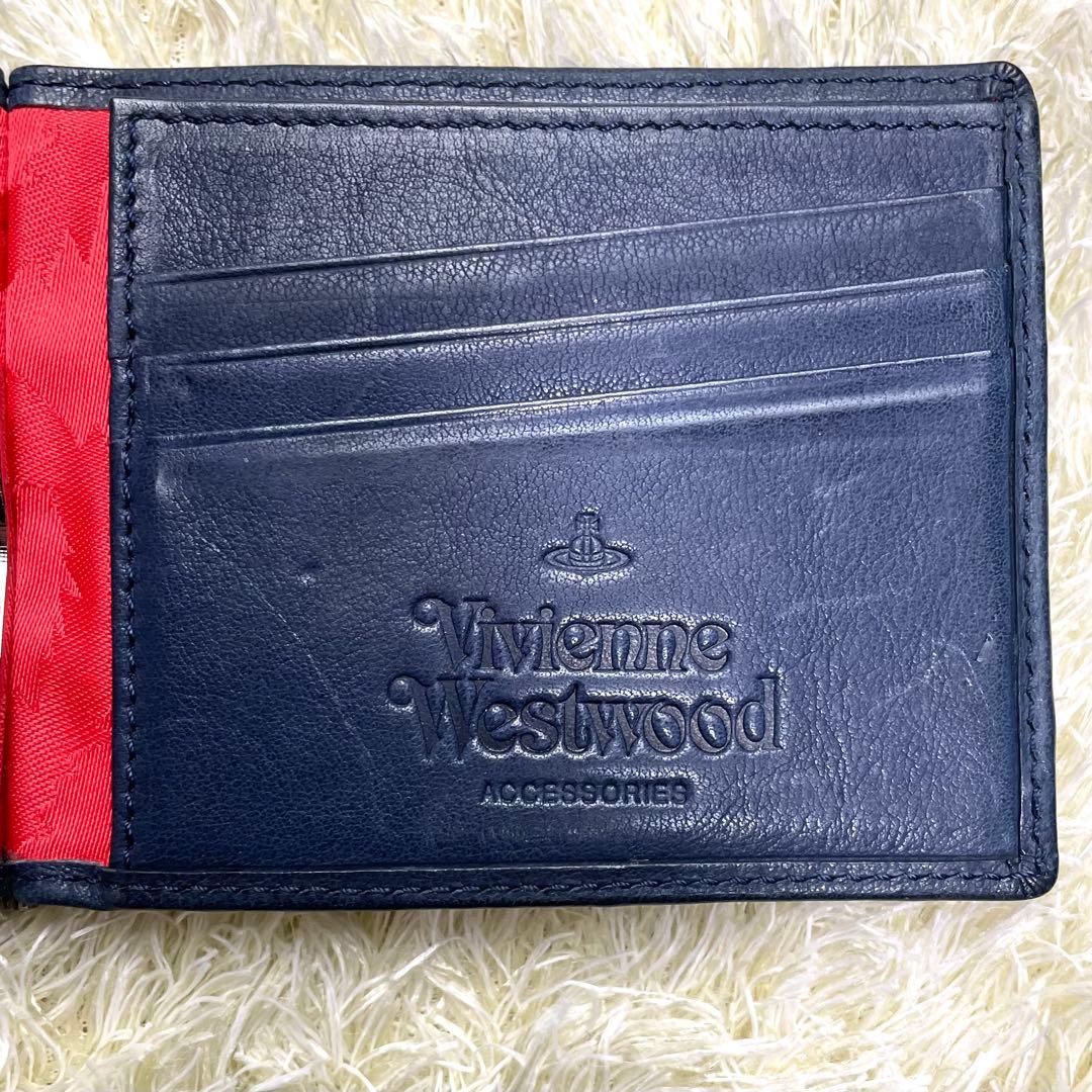ヴィヴィアンウエストウッド マネークリップ レザー ネイビー