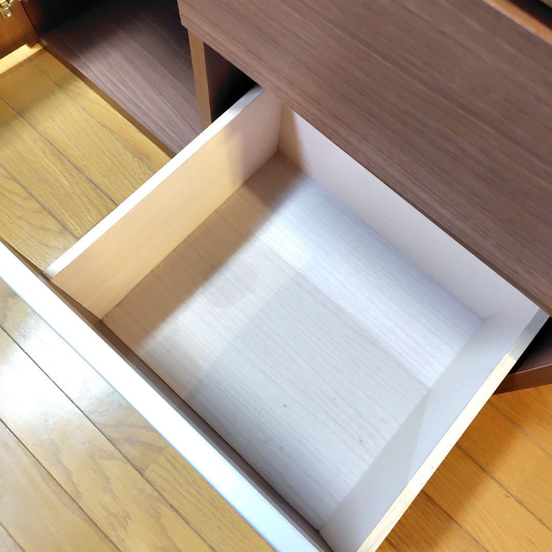 ブラウン キッチンカウンター 引き出し付き