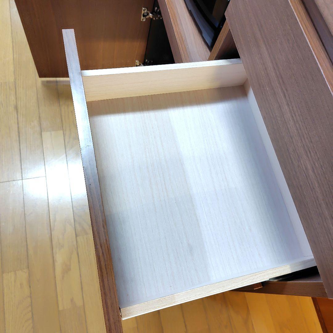 ブラウン キッチンカウンター 引き出し付き