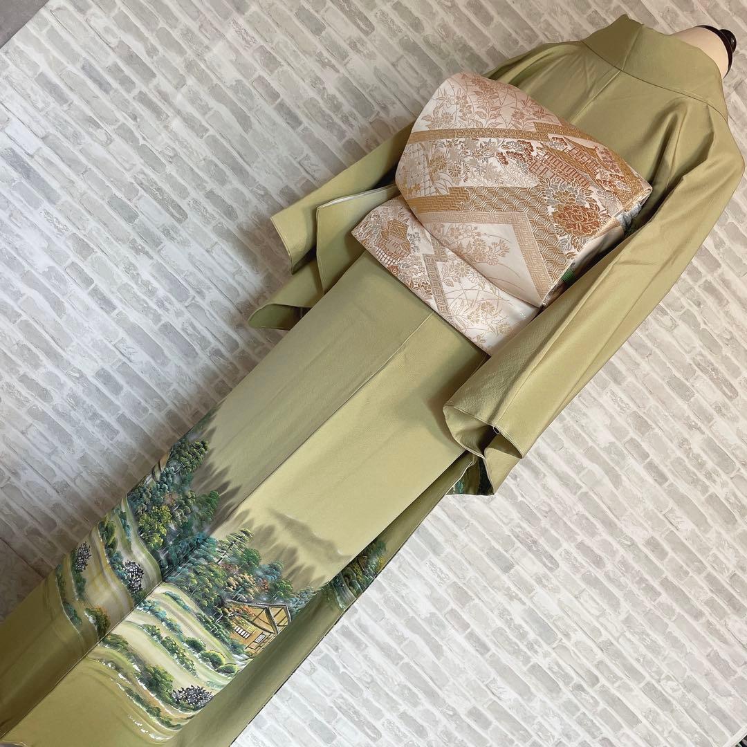 訪問着　フルセット　手書き　風情　情景　すこやかガード　落款　着物　I1