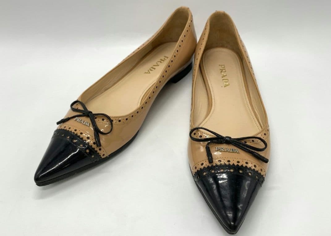 PRADA フラットシューズ　38 パンプス　ohga ピッピシック