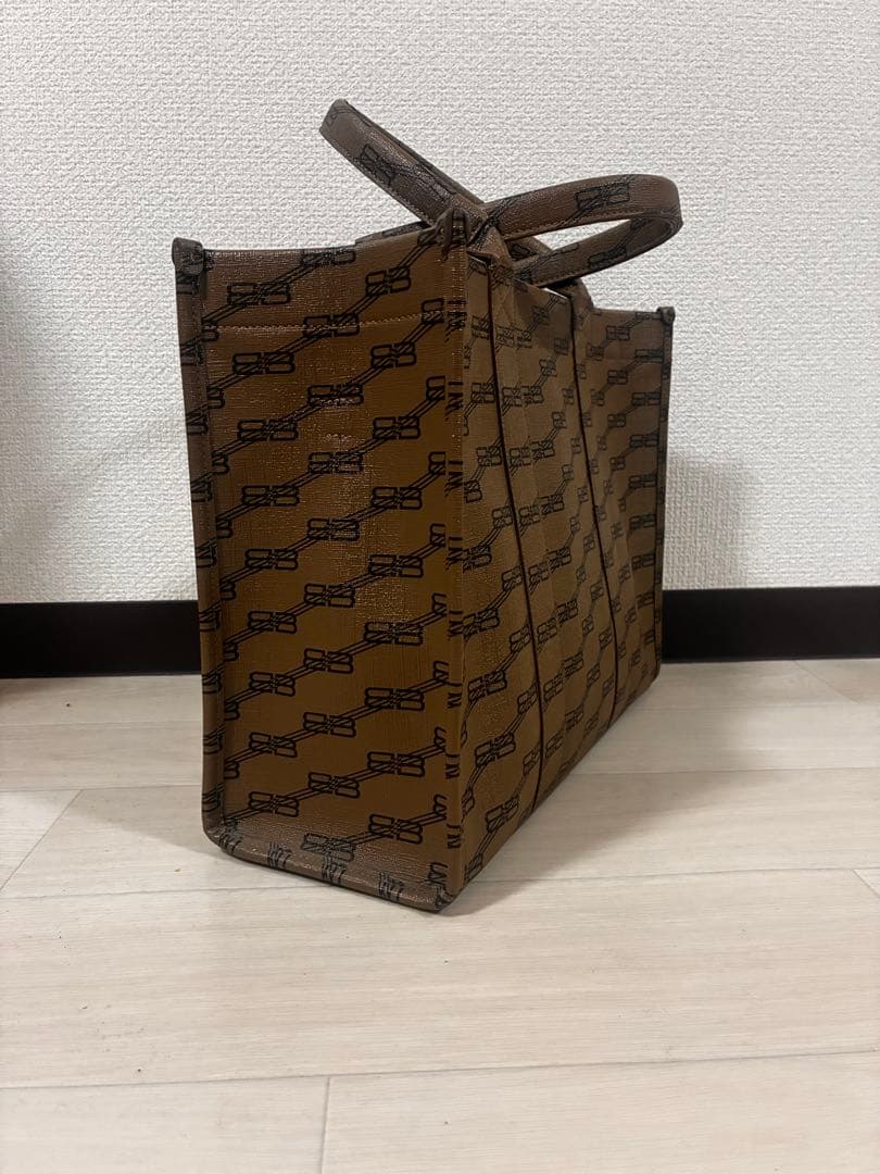 【メル29609】BALENCIAGA ロゴプリント トートバッグ