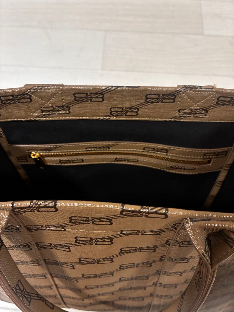 【メル29609】BALENCIAGA ロゴプリント トートバッグ