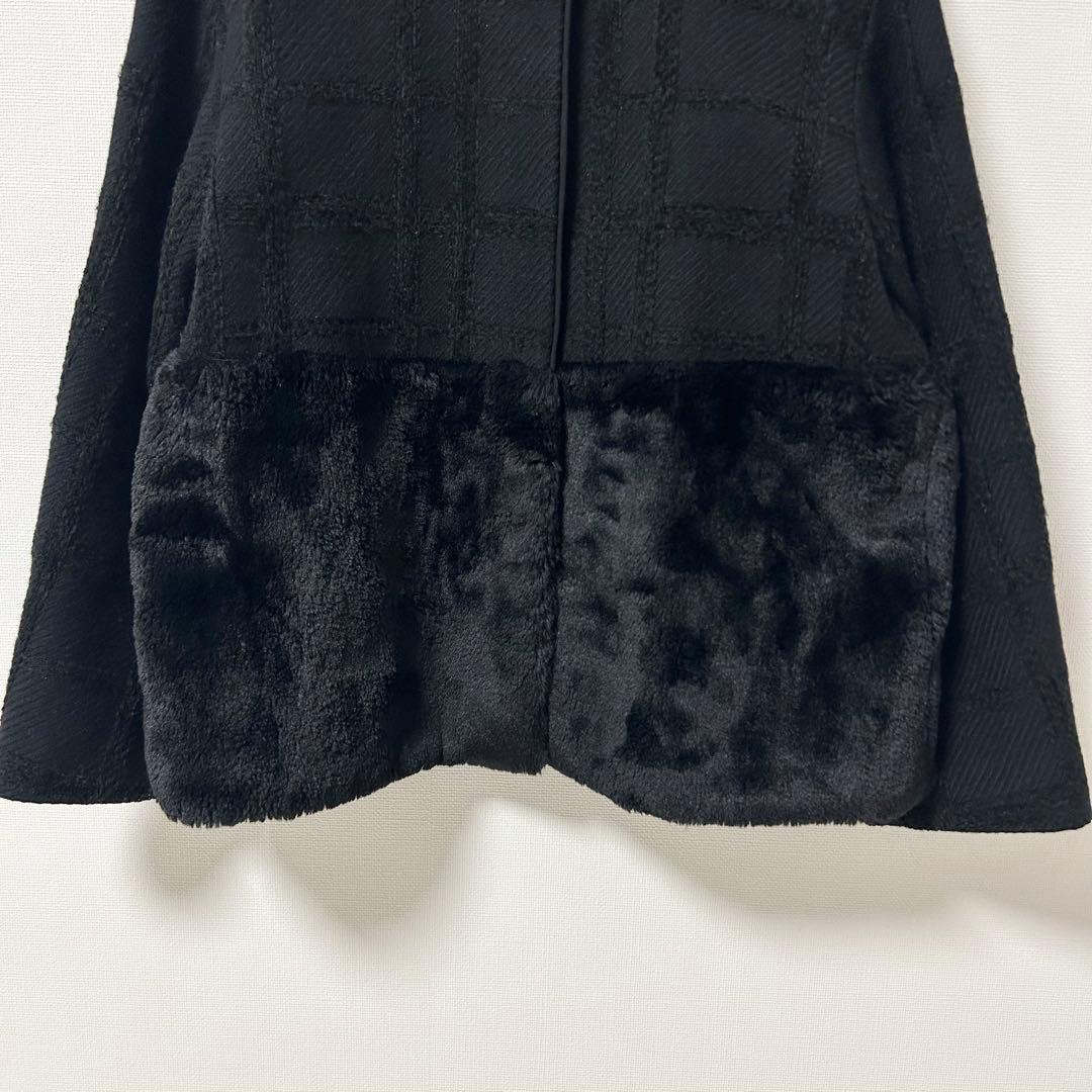 TOMORROWLAND モールチェック ファーペプラムジャケット　36