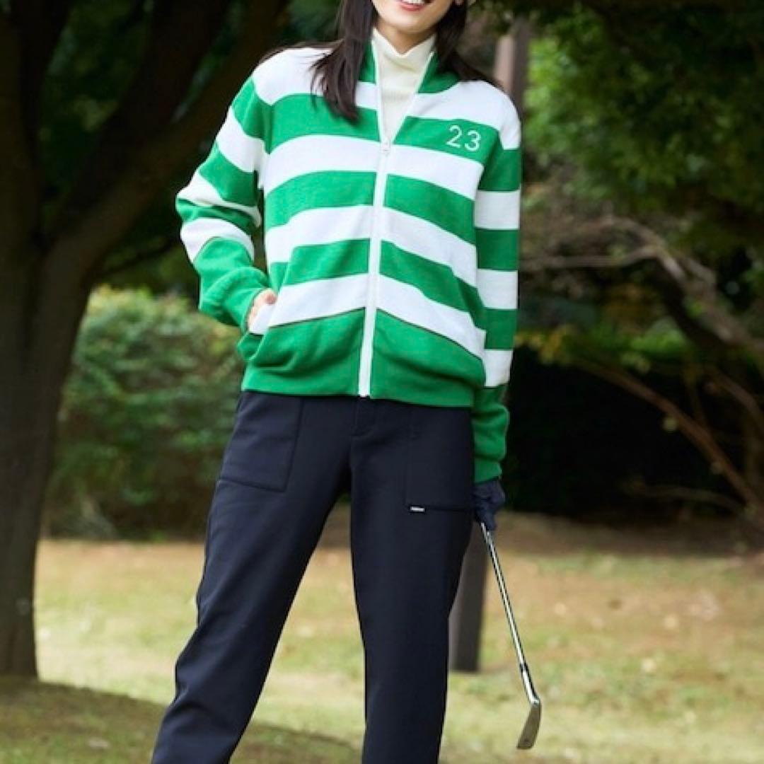 【新品未使用】23区ゴルフ M 2倍可愛い 映えカワ リバーシブルニットブルゾン