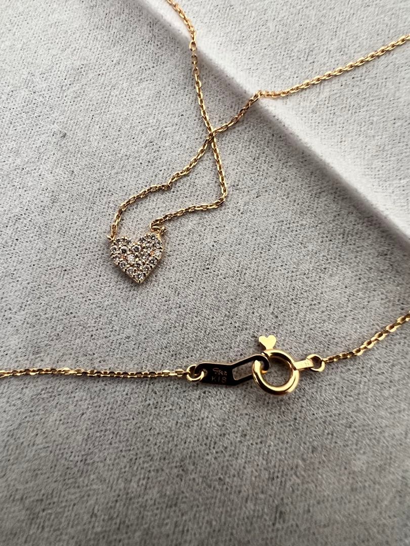 スタージュエリー　k18イエローゴールド　ハートモチーフネックレス　ダイヤモンド