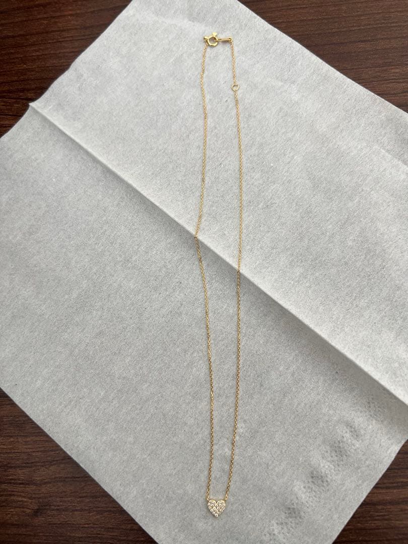 スタージュエリー　k18イエローゴールド　ハートモチーフネックレス　ダイヤモンド