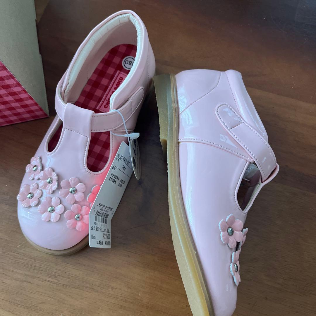 MIKI HOUSE ピンク メリージェーン シューズ18センチ新品（箱付き）