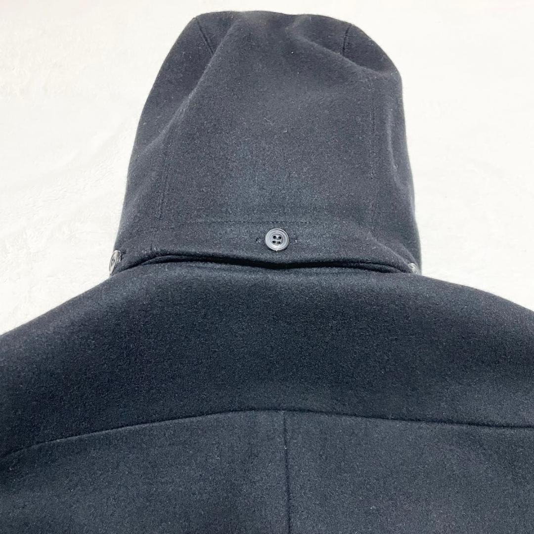 ジュンハシモト Pコート ロングジップ カシミア混 フード付き サイズM