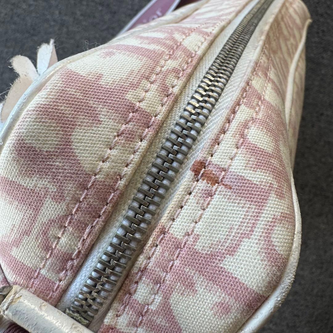 クリスチャンディオール　トロッター　ショルダーバッグ ピンク　フラワー