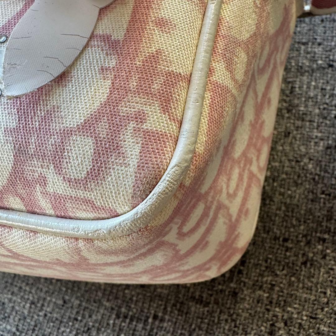 クリスチャンディオール　トロッター　ショルダーバッグ ピンク　フラワー