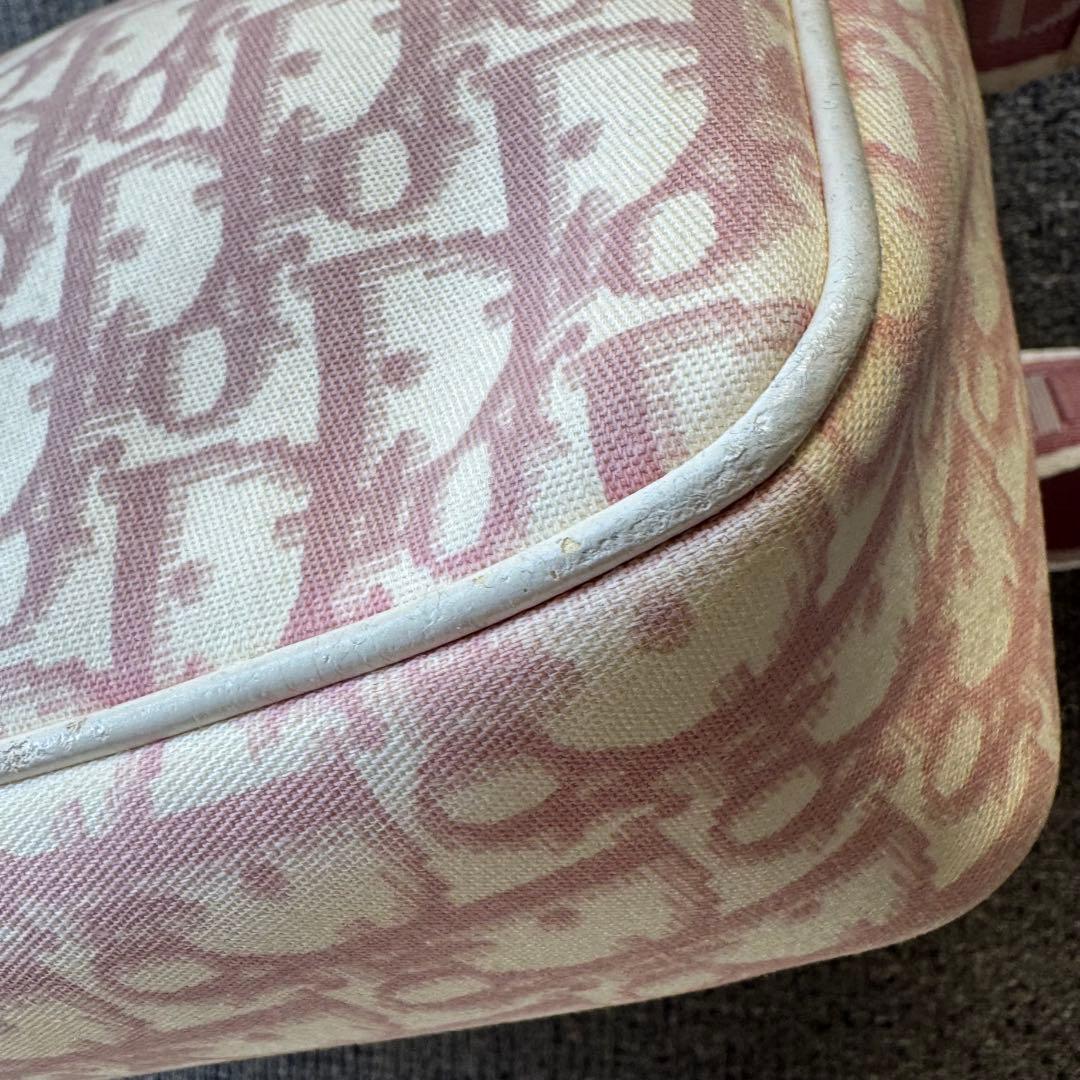 クリスチャンディオール　トロッター　ショルダーバッグ ピンク　フラワー