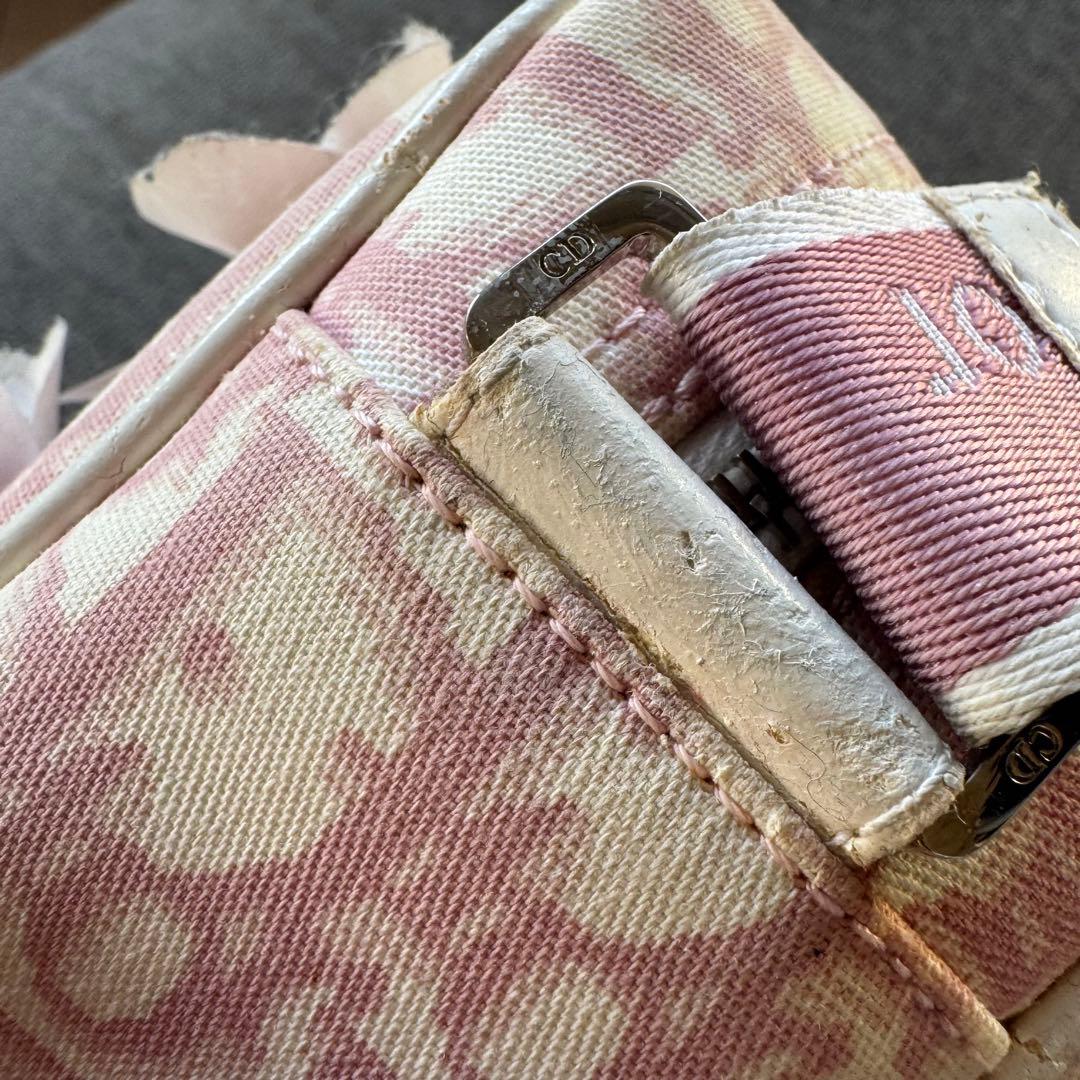 クリスチャンディオール　トロッター　ショルダーバッグ ピンク　フラワー