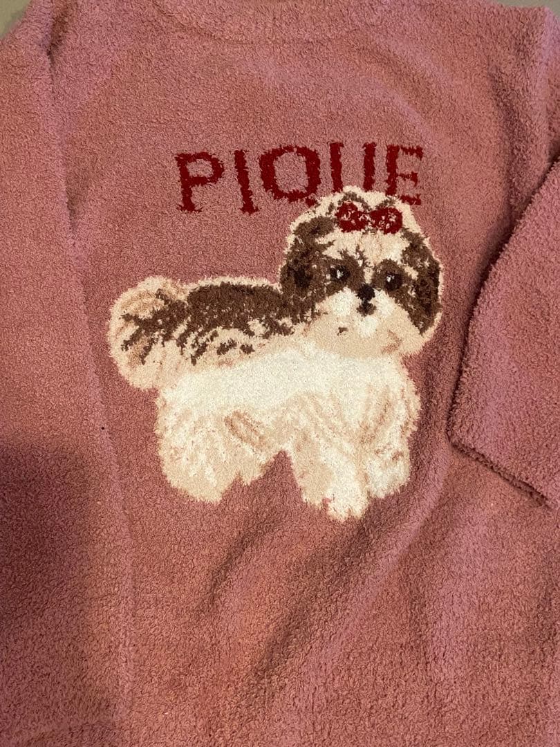 新品！ジェラピケお好きな方に！シーズーのジャガードふわもこワンピースピンク