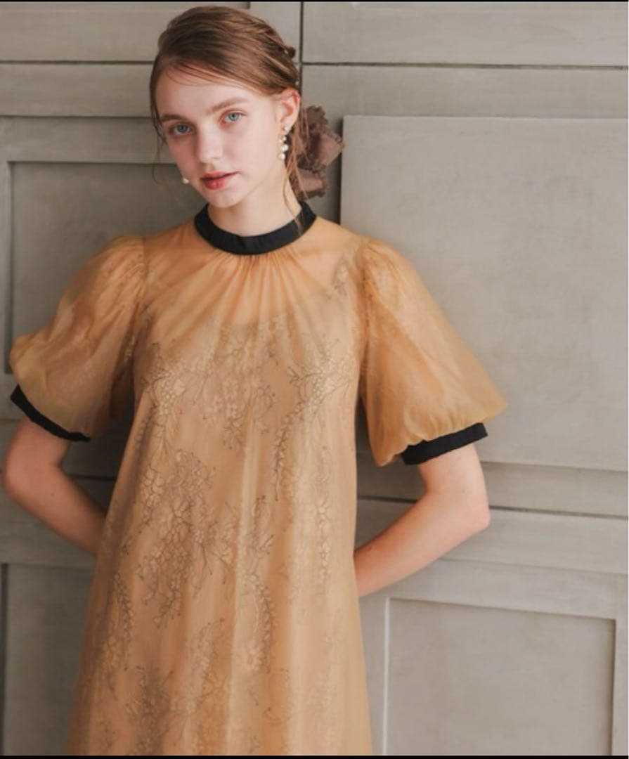 10★新品タグ付き★ドリードール　Aラインシアードレス　オレンジM/SHORT