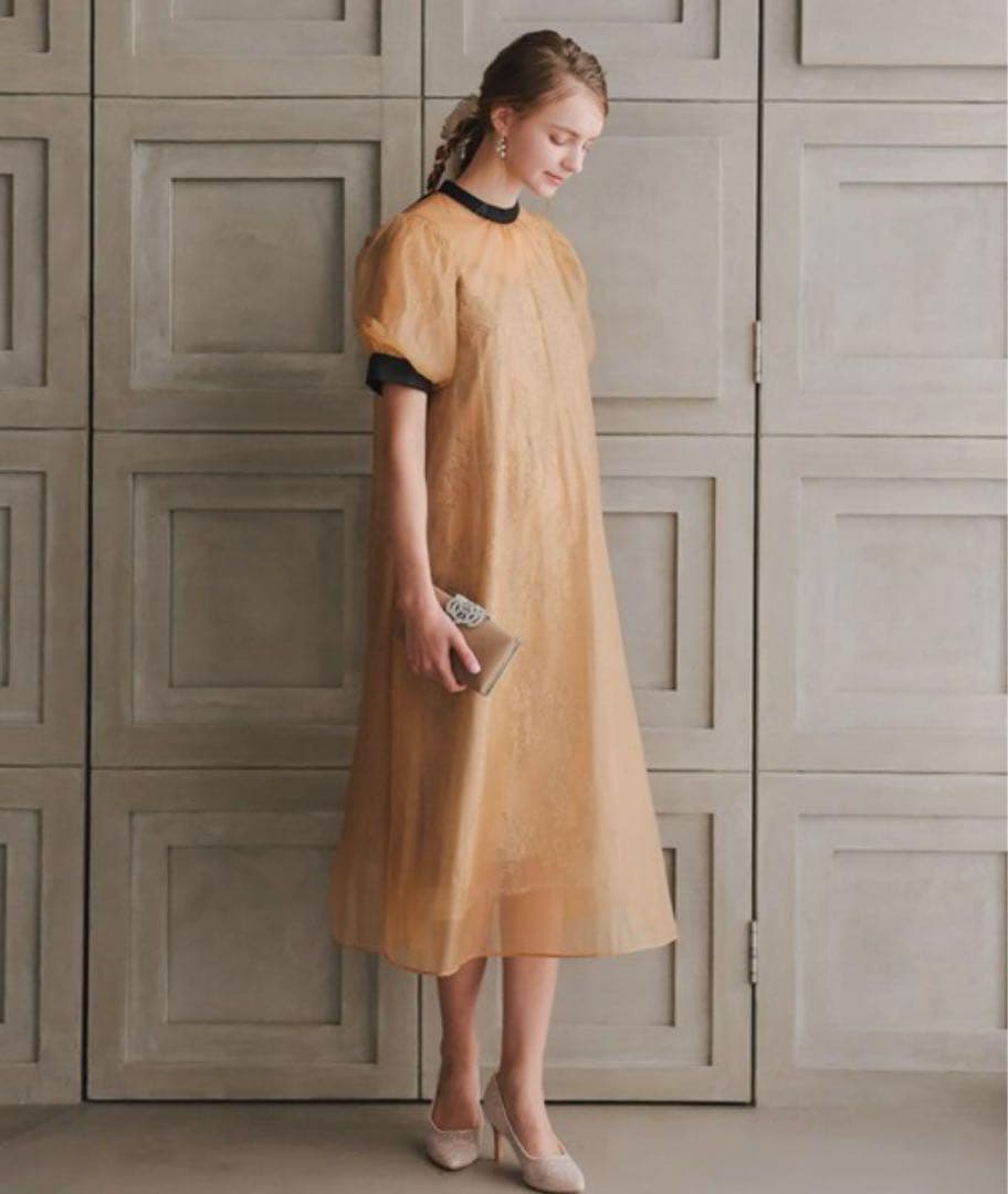 10★新品タグ付き★ドリードール　Aラインシアードレス　オレンジM/SHORT