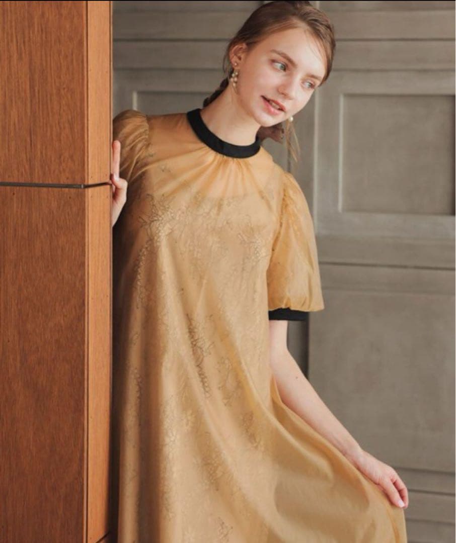 10★新品タグ付き★ドリードール　Aラインシアードレス　オレンジM/SHORT