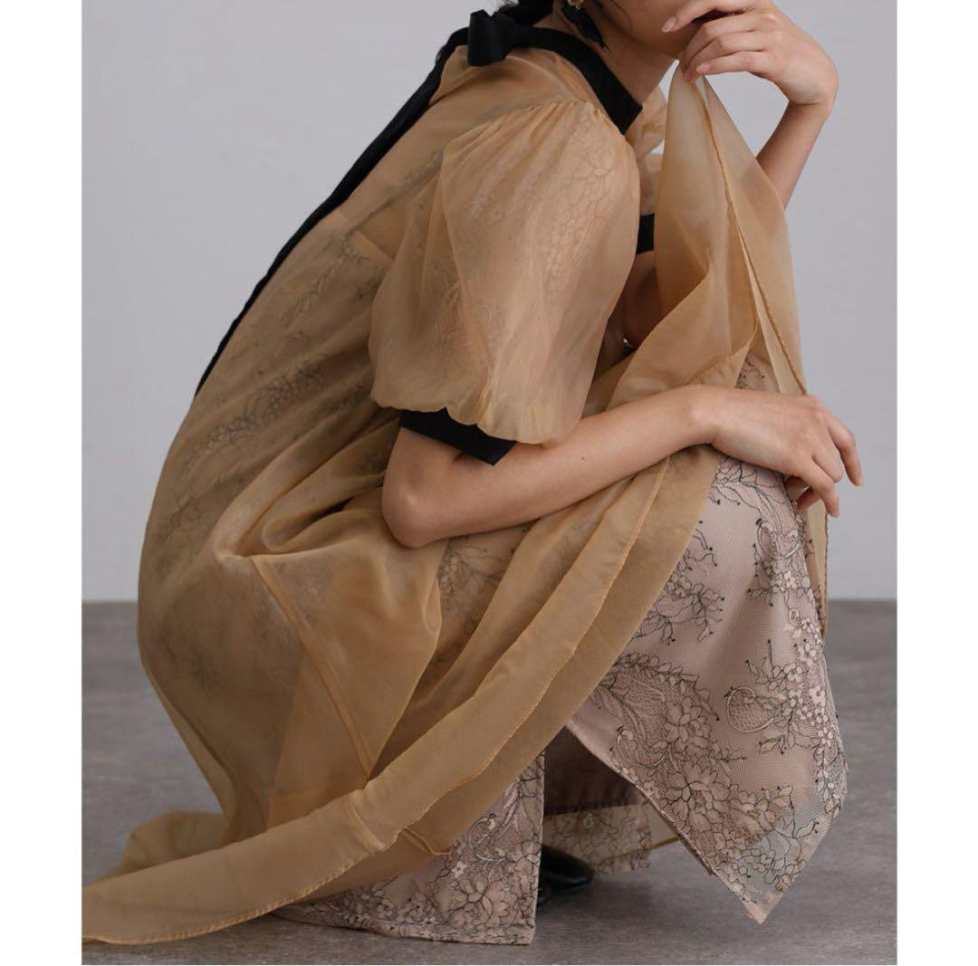 10★新品タグ付き★ドリードール　Aラインシアードレス　オレンジM/SHORT