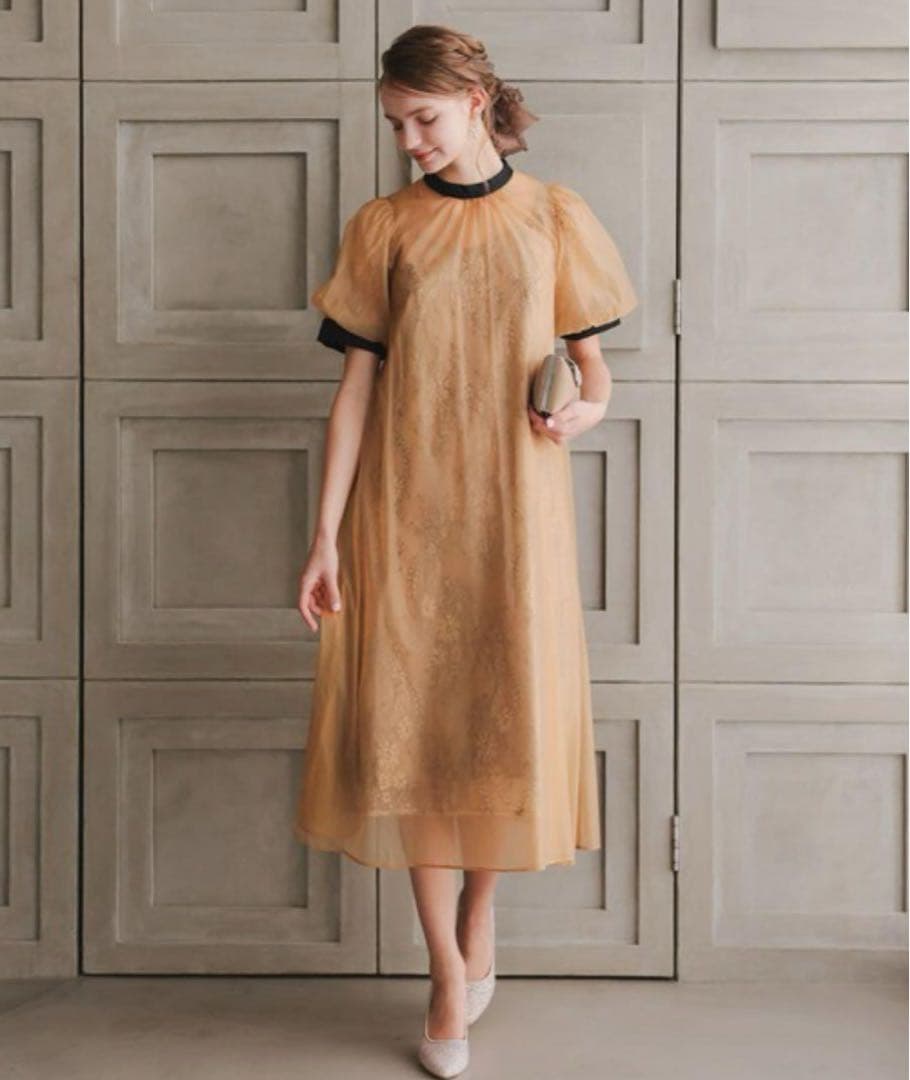 10★新品タグ付き★ドリードール　Aラインシアードレス　オレンジM/SHORT