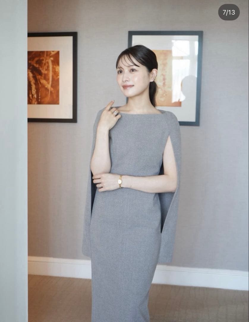 新品 laubeblanc Narrow line Cape Dress S