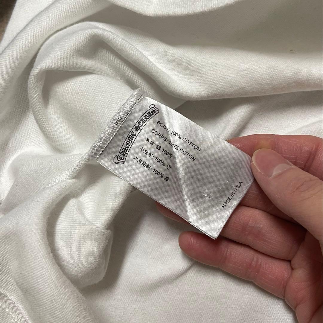 クロムハーツ ホースシュー ラグラン ロンT ホワイト/ブルー M