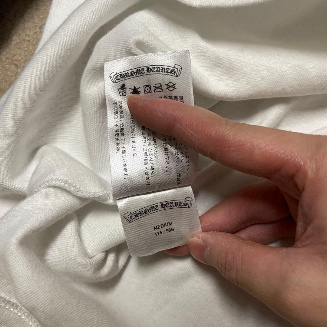 クロムハーツ ホースシュー ラグラン ロンT ホワイト/ブルー M