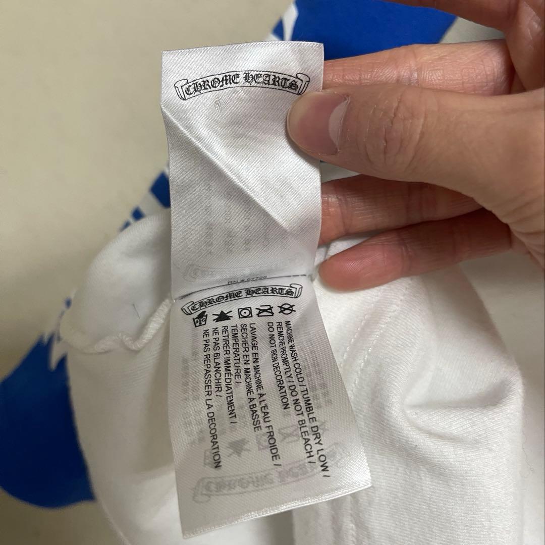 クロムハーツ ホースシュー ラグラン ロンT ホワイト/ブルー M