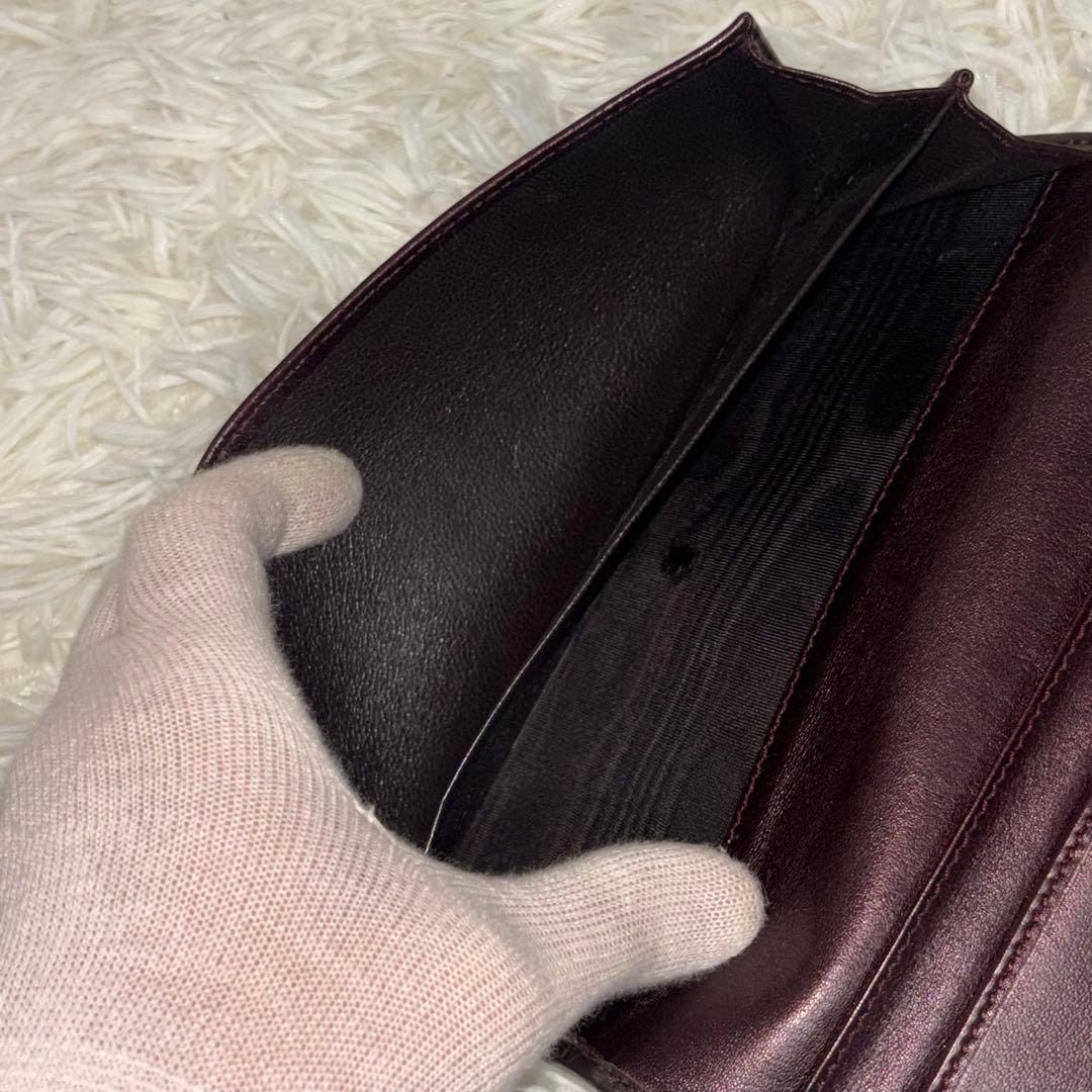 美品✨GUCCI 長財布 wホック ラブリーハート　GGキャンバス　ブラウン