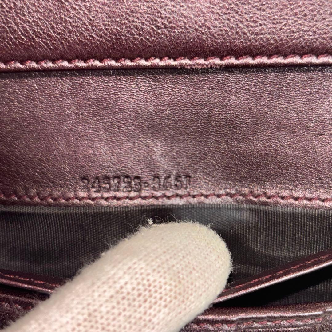 美品✨GUCCI 長財布 wホック ラブリーハート　GGキャンバス　ブラウン