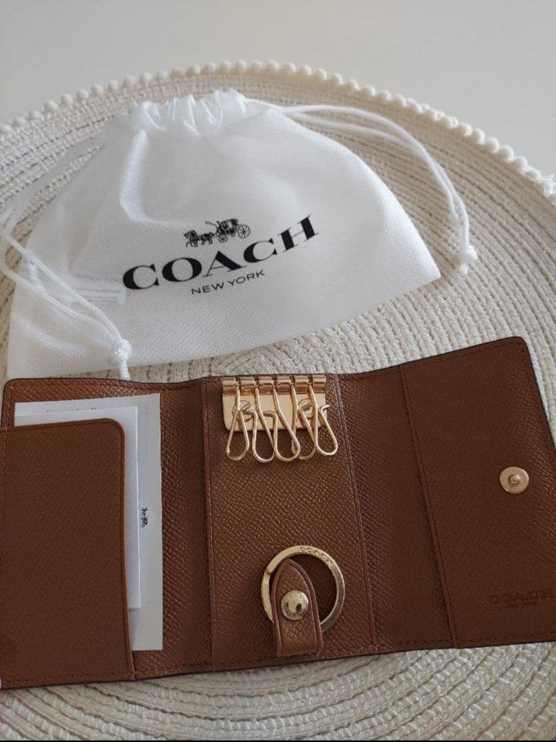 COACH キーケース ホワイト コーチ　レザー