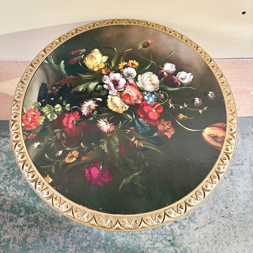 西洋アンティーク調 天使の飾り台 サイドテーブル花台 ゴールド