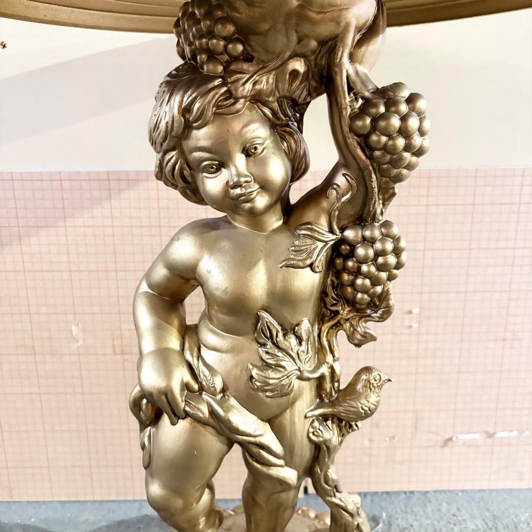 西洋アンティーク調 天使の飾り台 サイドテーブル花台 ゴールド