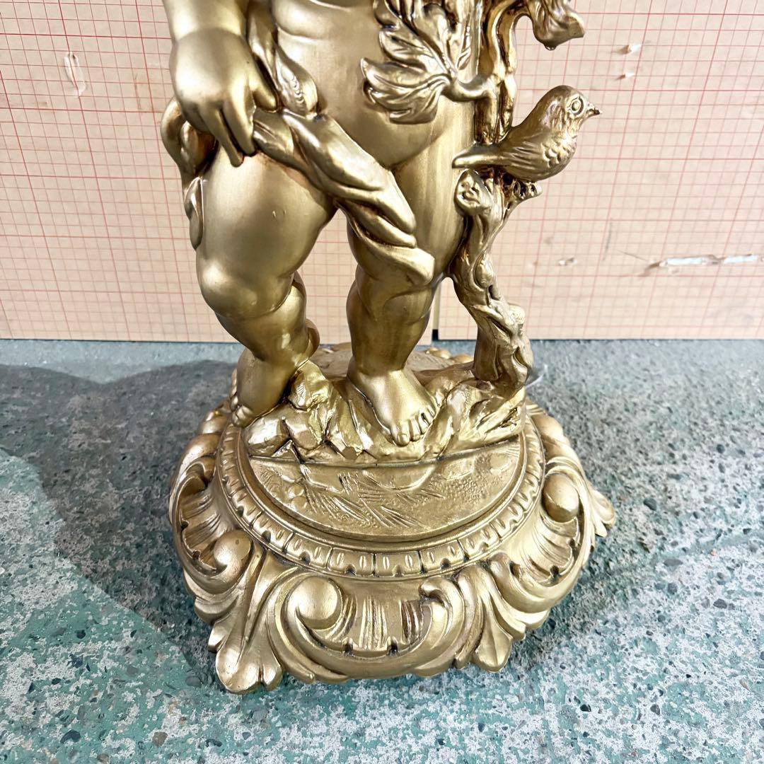 西洋アンティーク調 天使の飾り台 サイドテーブル花台 ゴールド
