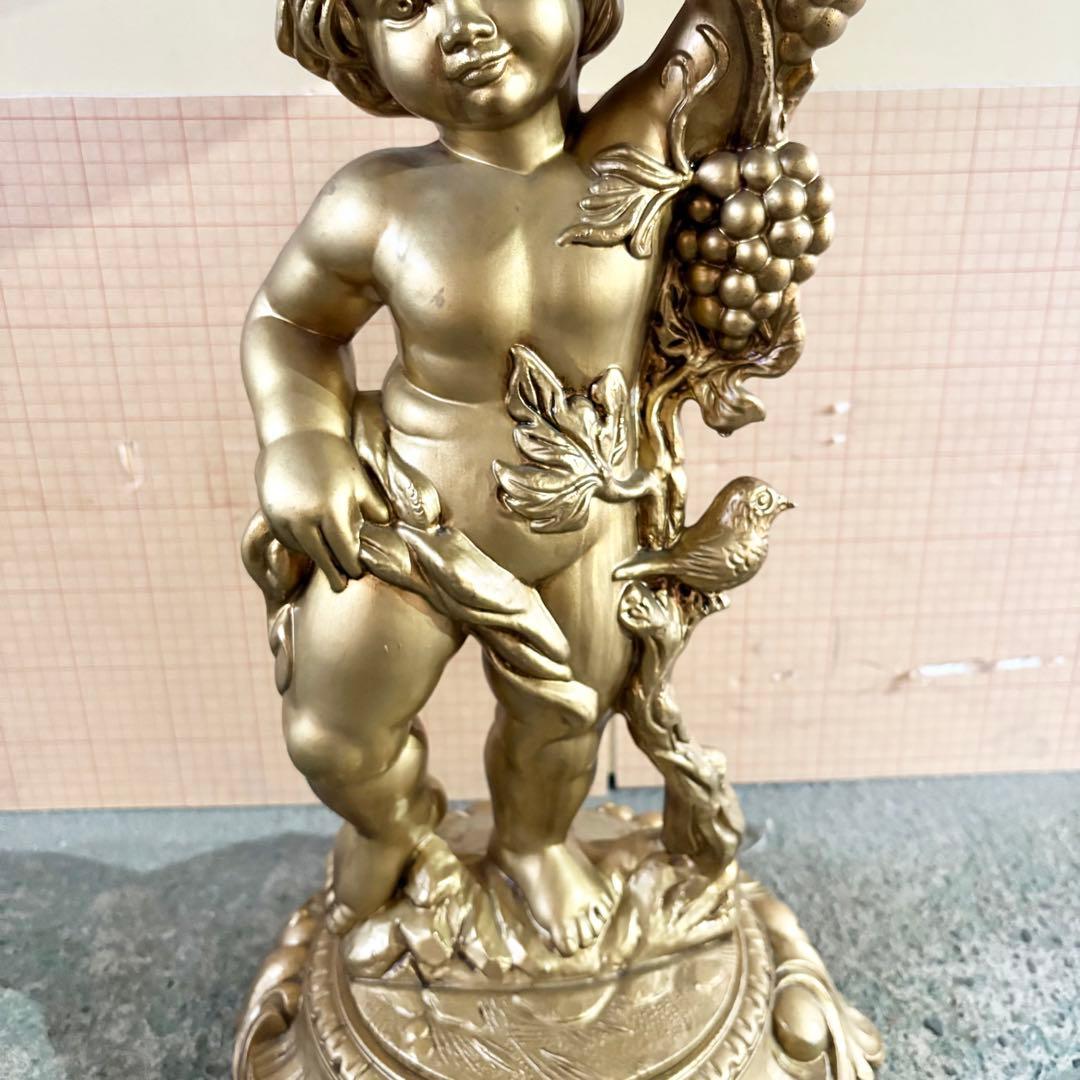 西洋アンティーク調 天使の飾り台 サイドテーブル花台 ゴールド