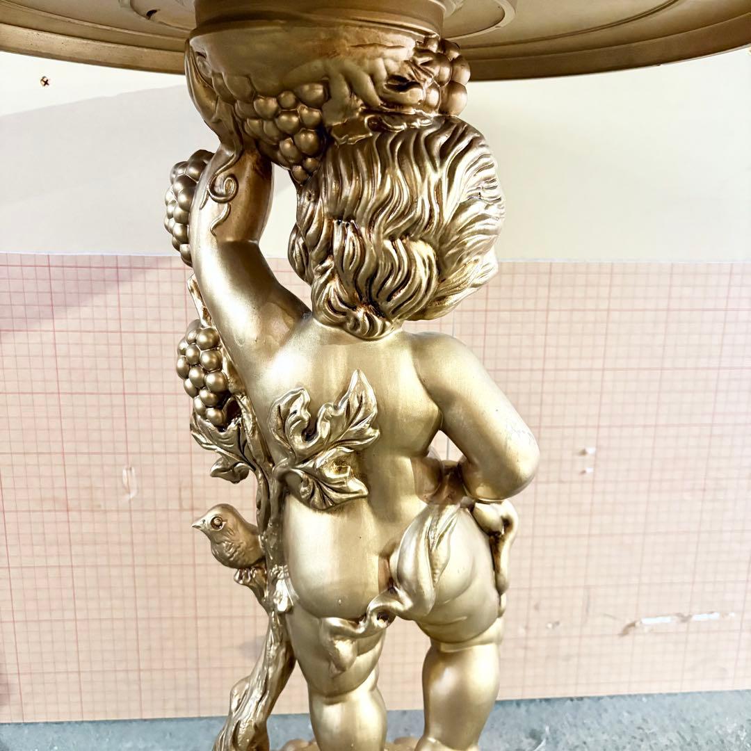 西洋アンティーク調 天使の飾り台 サイドテーブル花台 ゴールド