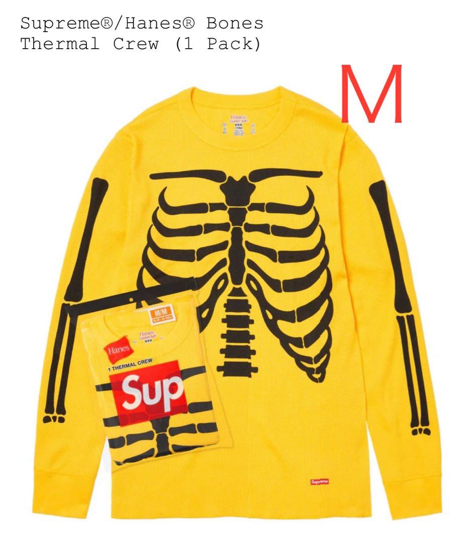 トップス Supreme Hanes Bones Thermal Crew Yellow