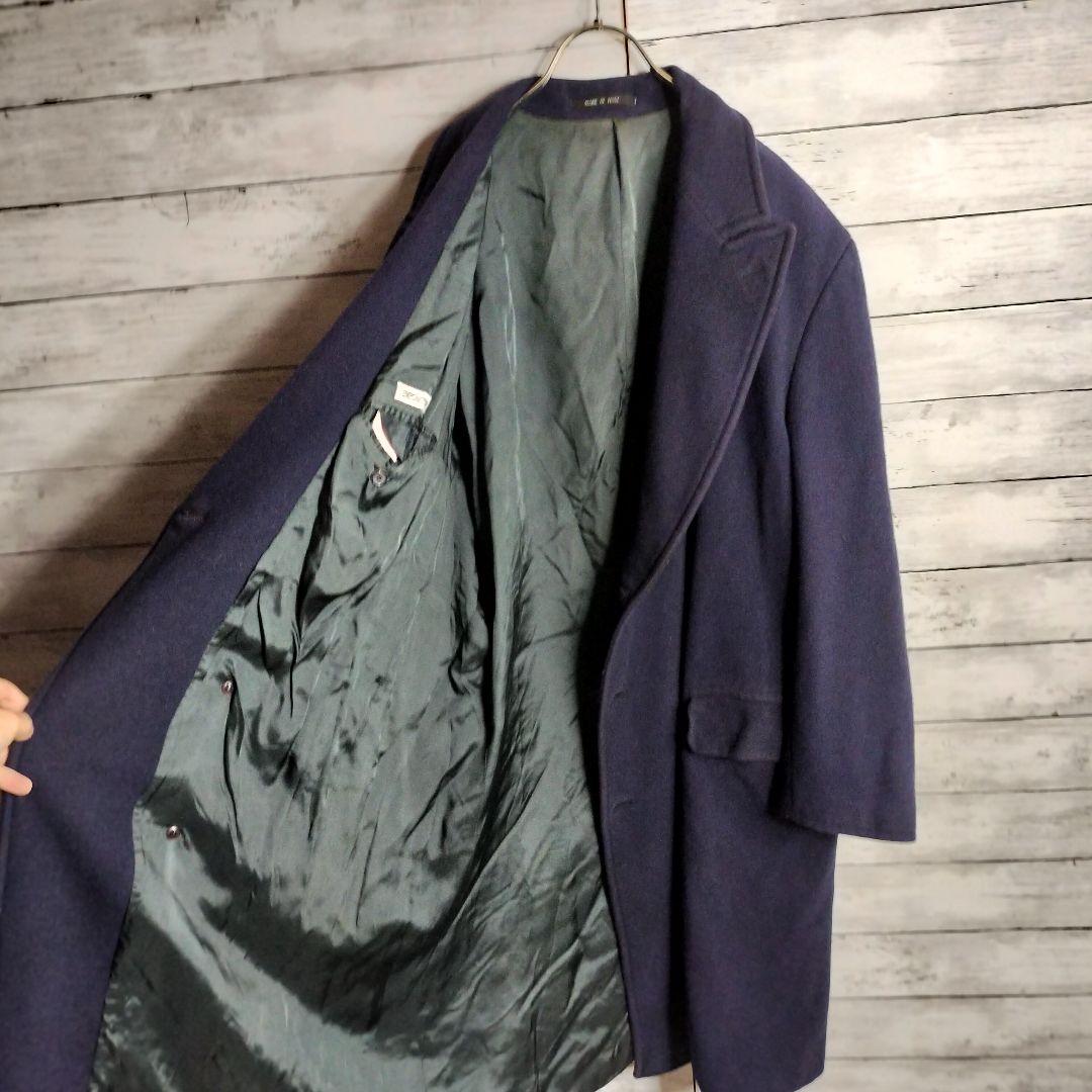 イタリア製 エンポリオアルマーニ ロングチェスターコート ダブルボタン ウール紫