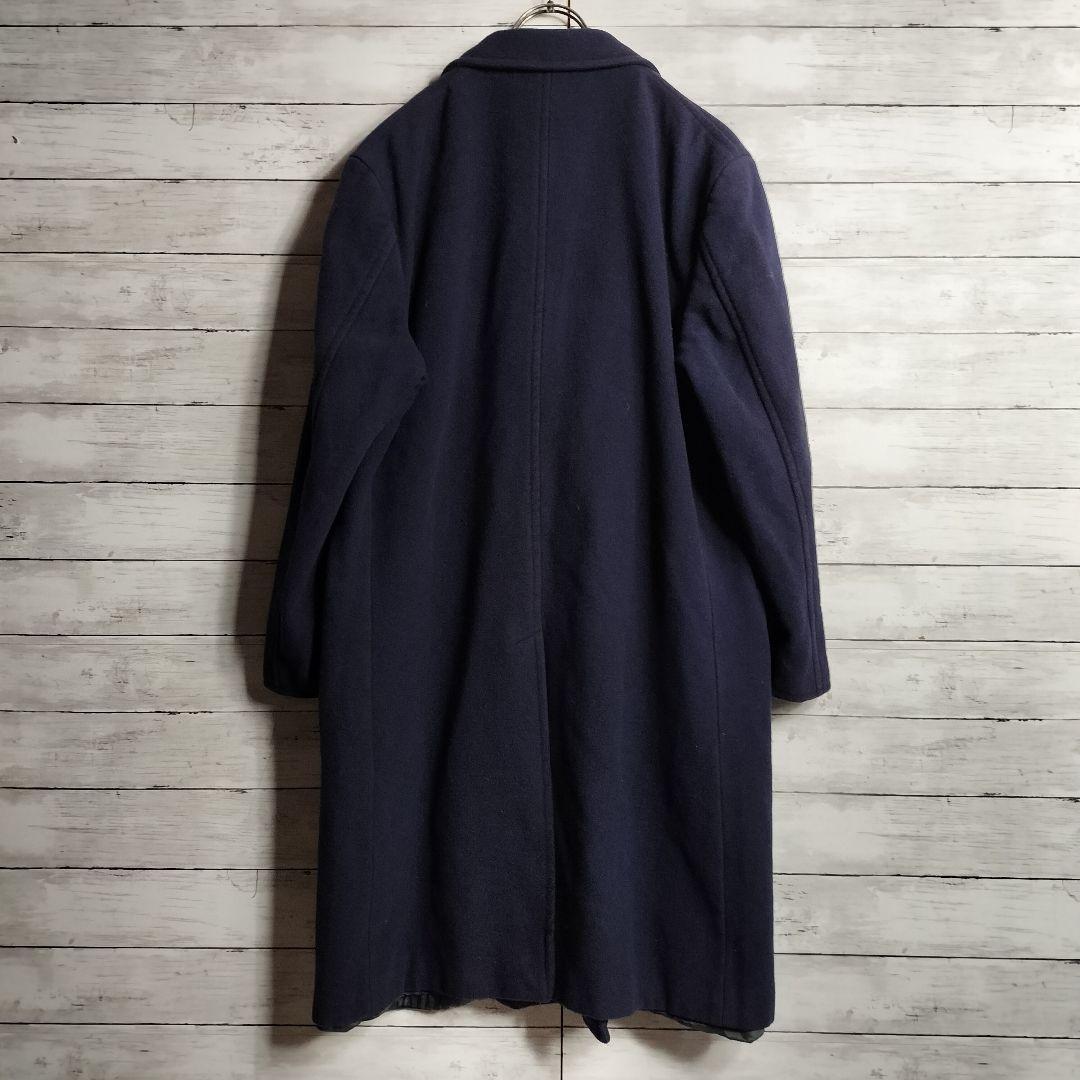 イタリア製 エンポリオアルマーニ ロングチェスターコート ダブルボタン ウール紫