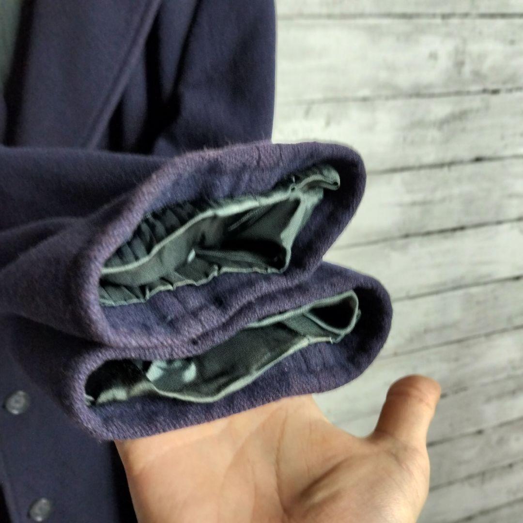 イタリア製 エンポリオアルマーニ ロングチェスターコート ダブルボタン ウール紫