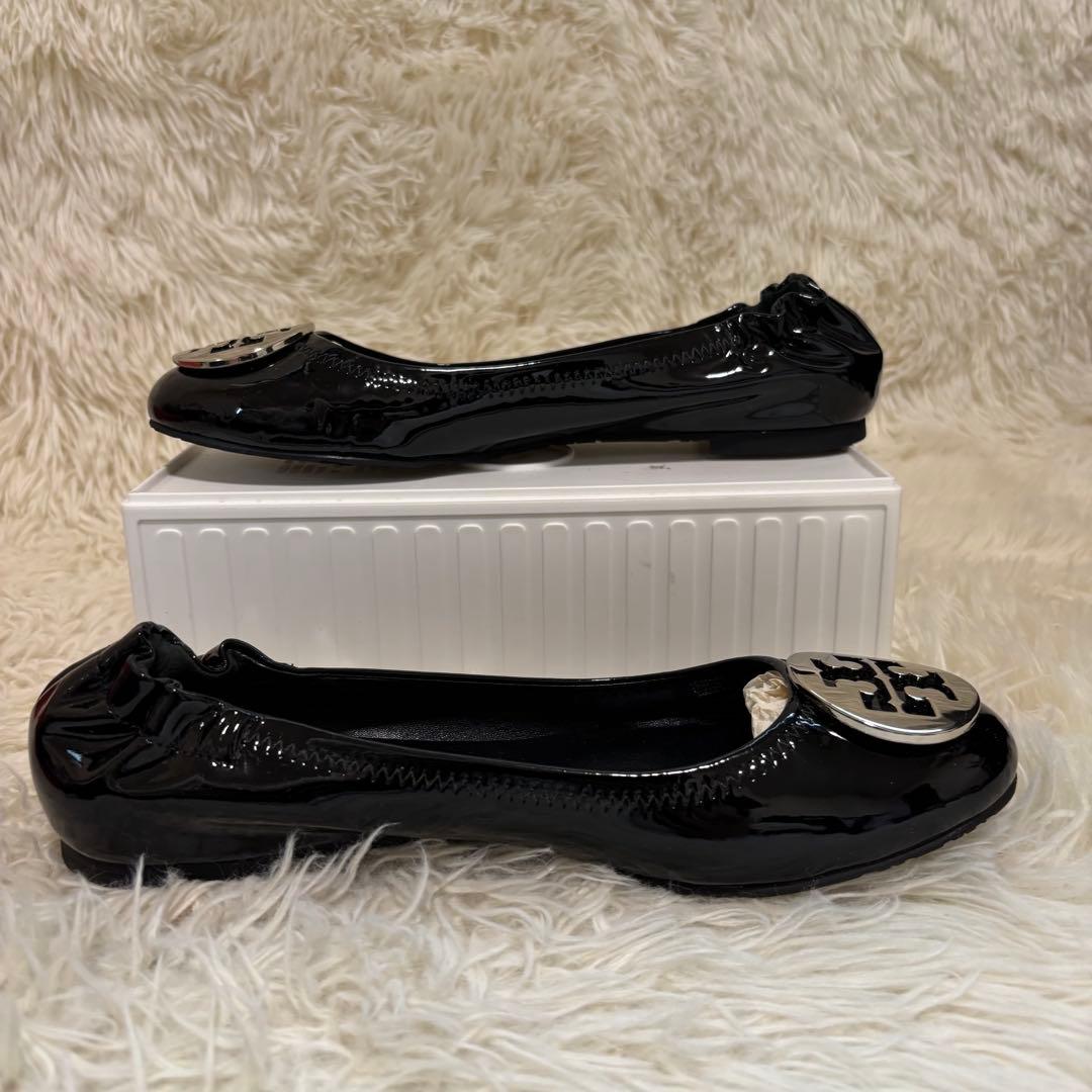 ✨未使用級　トリーバーチ　フラットシューズ　バレエシューズ　ブラック　エナメル