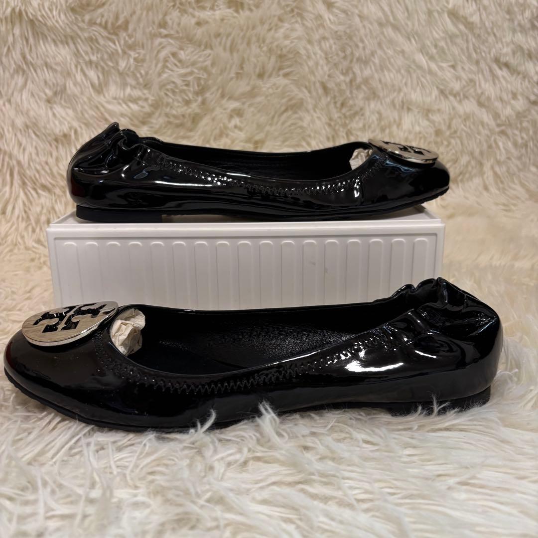 ✨未使用級　トリーバーチ　フラットシューズ　バレエシューズ　ブラック　エナメル
