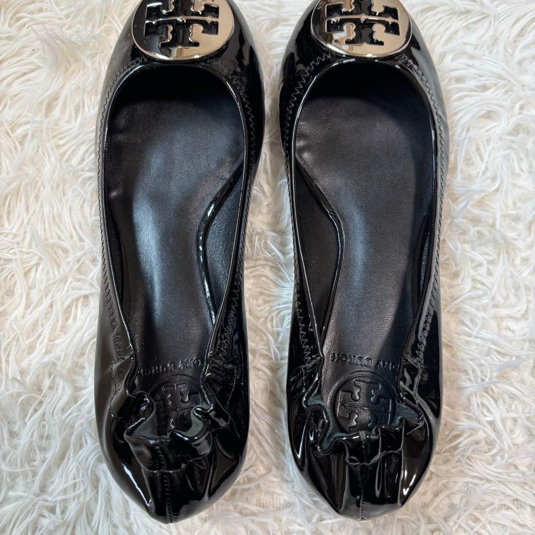 ✨未使用級　トリーバーチ　フラットシューズ　バレエシューズ　ブラック　エナメル