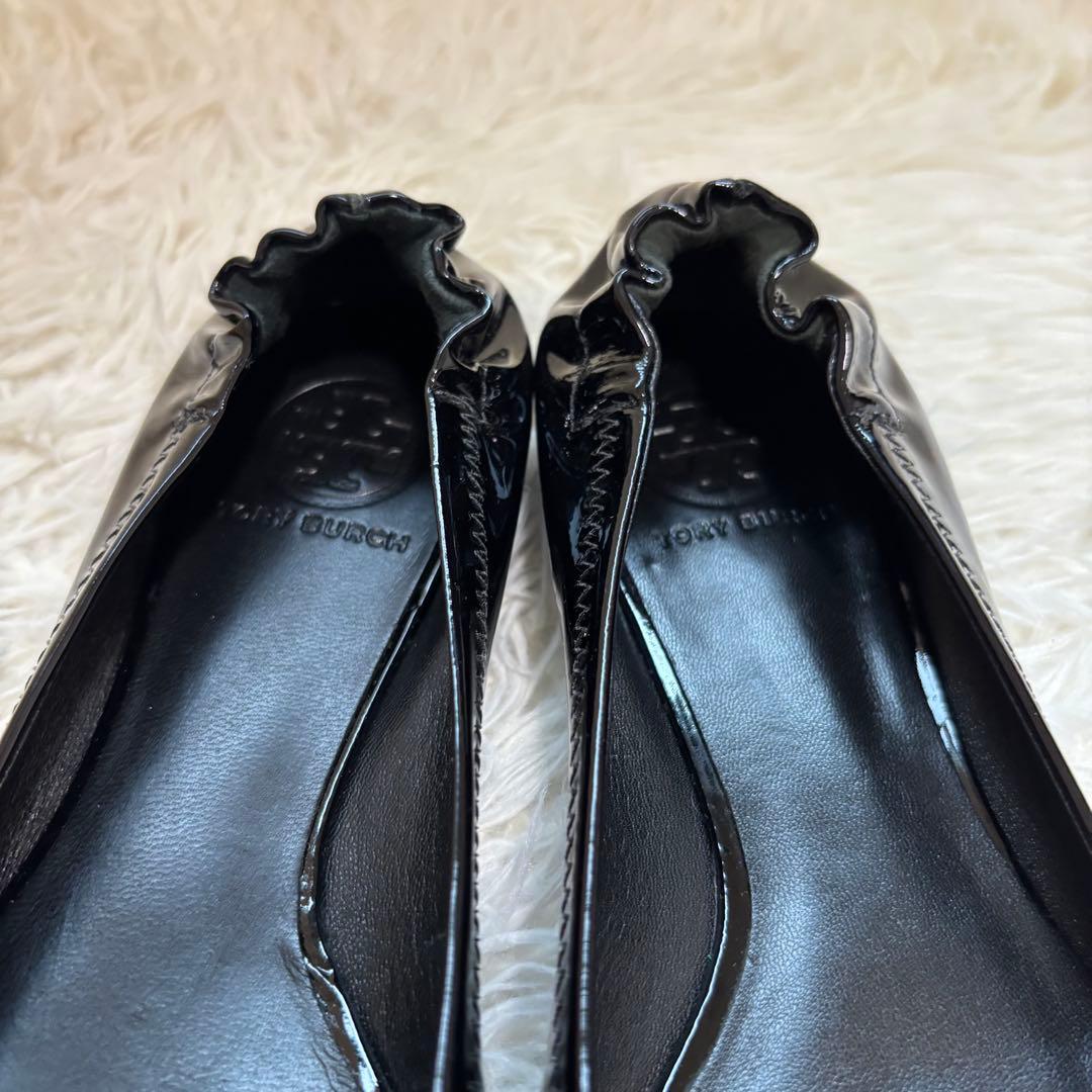 ✨未使用級　トリーバーチ　フラットシューズ　バレエシューズ　ブラック　エナメル