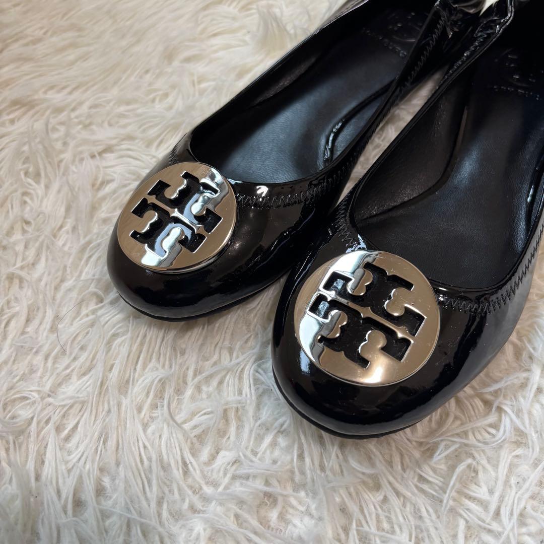 ✨未使用級　トリーバーチ　フラットシューズ　バレエシューズ　ブラック　エナメル